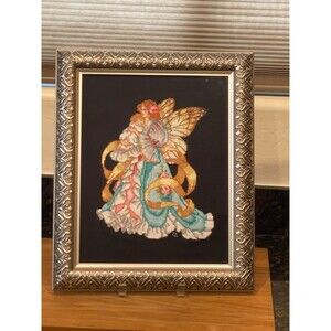 Framed cross stitched “American school of faeries”